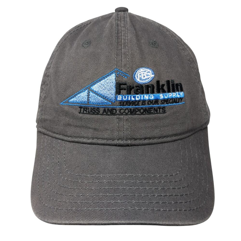 Franklin Building Supply Strapback Hat Solid Gray One Size Fahrenheit